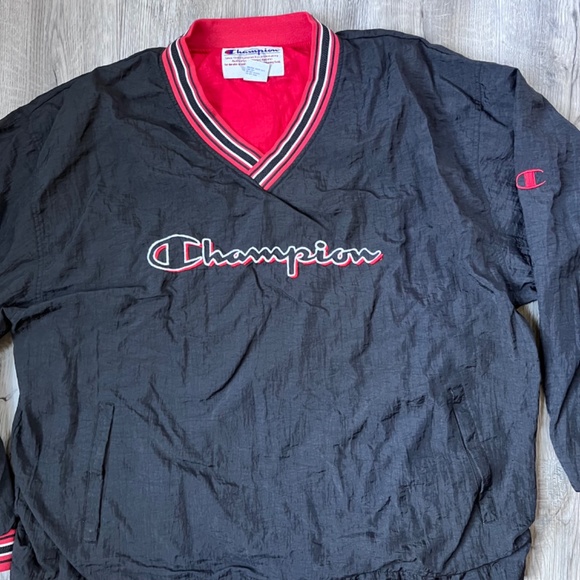 Champion Lined Pullover Windbreaker with Zipper Pockets Men's Size XXL - Picture 2 of 9